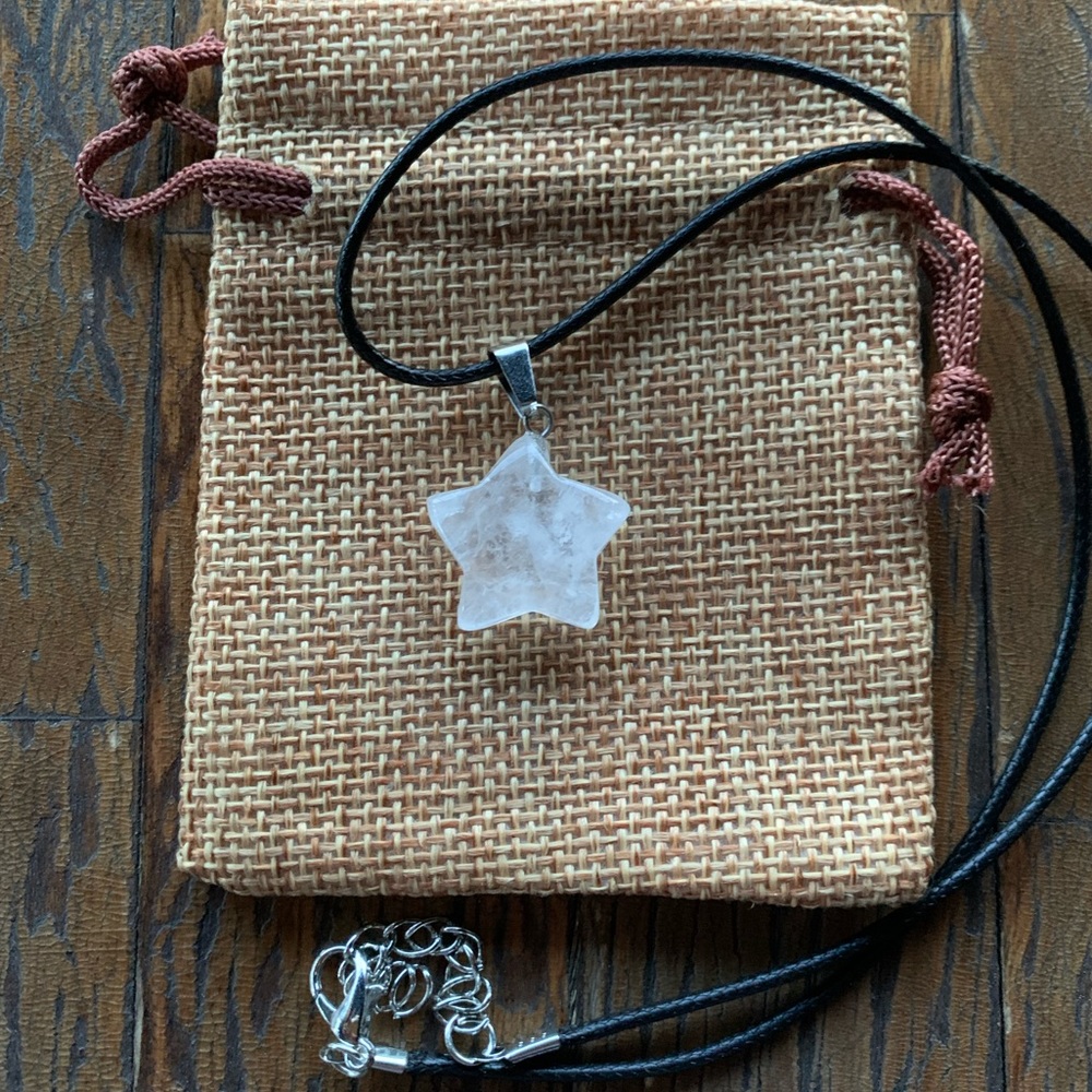 Clear Quartz Star Necklace Clear Quartz Star Pendant